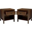 Pemberly Row 1-Drawer Classic Solid Wood Bedroom Nightstand Set in Walnut