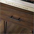 Pemberly Row Modern Metal Hairpin Leg 1-Drawer End Table Set in Dark Walnut