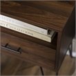 Pemberly Row Modern Metal Hairpin Leg 1-Drawer End Table Set in Dark Walnut