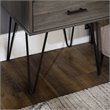 Pemberly Row Modern Metal Hairpin Leg 1-Drawer End Table Set in Slate Gray