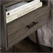 Pemberly Row Modern Metal Hairpin Leg 1-Drawer End Table Set in Slate Gray