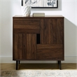 Pemberly Row Contemporary Engineered Wood Color Pop Accent Cabinet in Walnut