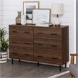 Pemberly Row Modern Wood 6-Drawer Dresser in Dark Walnut