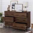 Pemberly Row Modern Wood 6-Drawer Dresser in Dark Walnut