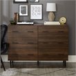 Pemberly Row Modern Wood 6-Drawer Dresser in Dark Walnut