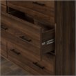 Pemberly Row Modern Wood 6-Drawer Dresser in Dark Walnut