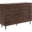 Pemberly Row Modern Wood 6-Drawer Dresser in Dark Walnut