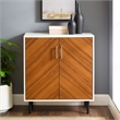 Pemberly Row Modern Engineered Wood Book Match Accent Cabinet in Solid White