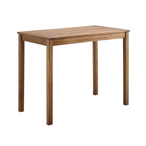 Pemberly Row Contemporary Solid Acacia Wood Counter Height Table in Brown