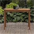 Pemberly Row Contemporary Solid Acacia Wood Counter Height Table in Brown