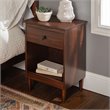 Pemberly Row Mid-Century Solid Wood Bedroom Nightstand in Walnut (Set of 2)