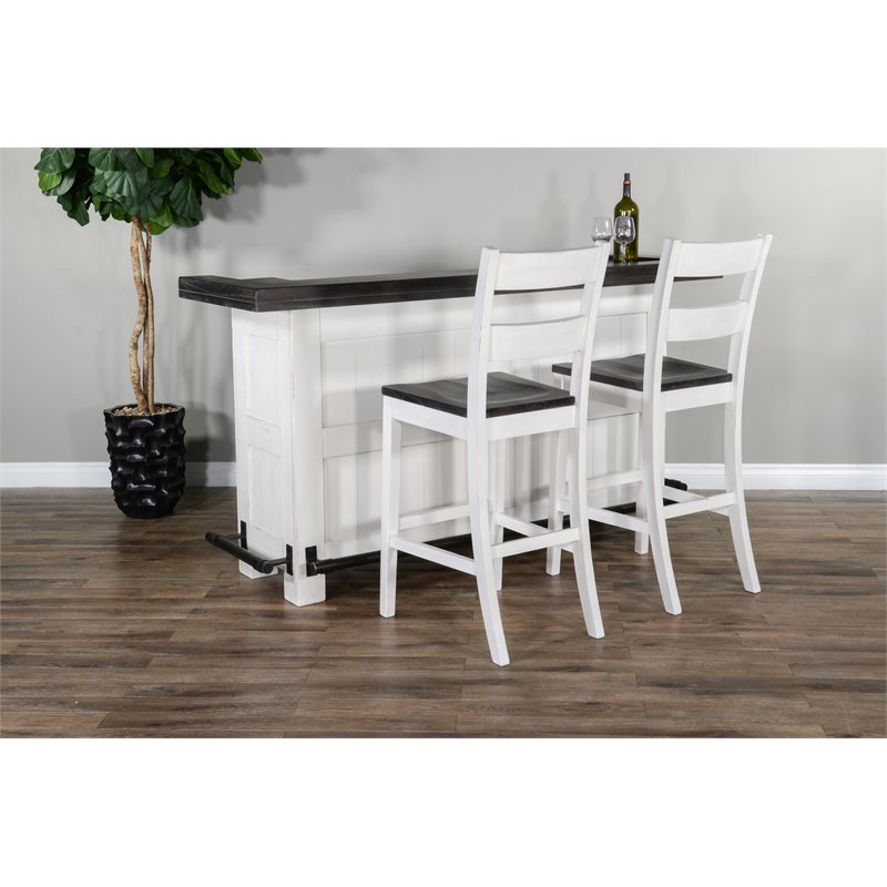 Pemberley Row Wood Espresso Bar Unit Rectangular Adjustable Storage 78