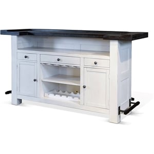 Pemberley Row Wood Espresso Bar Unit Rectangular Adjustable Storage 78&quot Unassembled