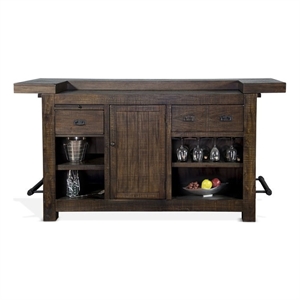 Pemberley Row Mahogany Cherry Bar Unit Rectangular Expandable 80&quot