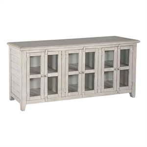 Pemberley Row Wood Marble White TV Cabinet Rectangular 70&quot Assembled