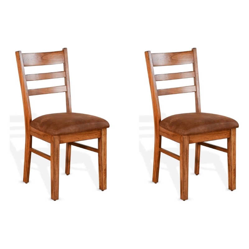 Pemberley Row Wood Rustic Oak Ladderback Chair Cushion Seat 37