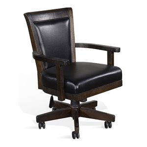 Pemberly Row 38&quot Transitional Wood Game Chair in Tobacco Leaf