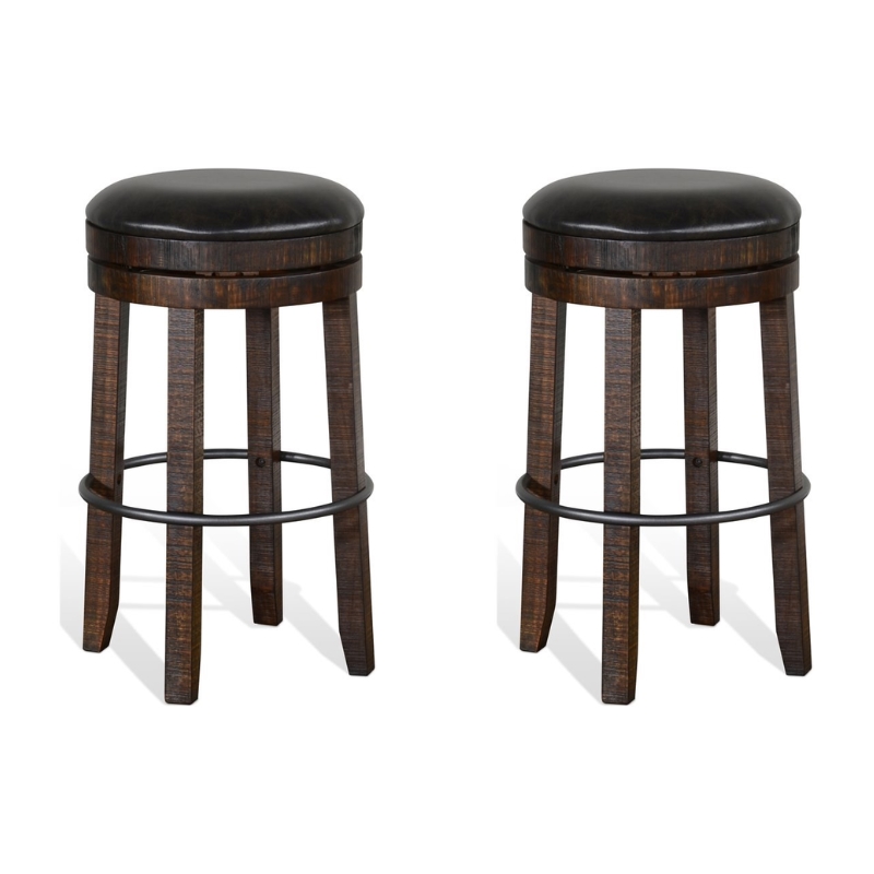 Pemberley Row Wood Tobacco Leaf Barstool Backless Swivel 30