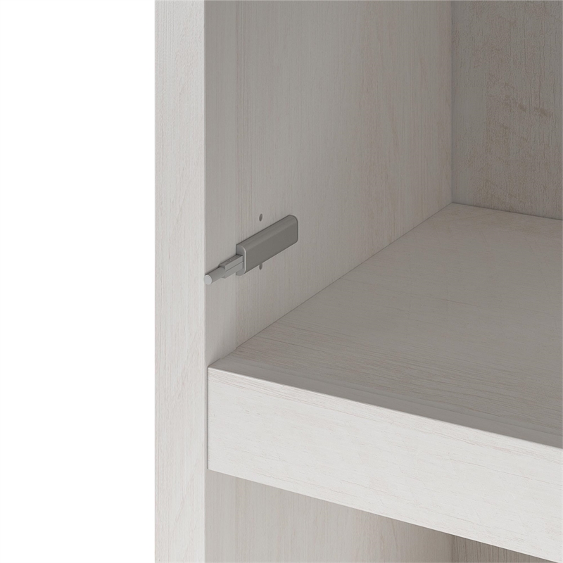 Pemberly Row Murphy Wall Bed Side Cabinet with Pullout Nightstand Ivory Oak