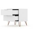 Pemberly Row 2-Drawer Mid-Century Engineered Wood Nightstand in White