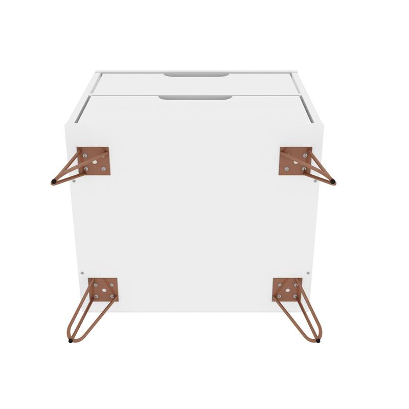 Pemberly Row 2-Drawer Mid-Century Engineered Wood Nightstand in White