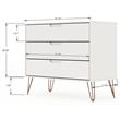 Pemberly Row 3-Drawer Mid-Century Wood Dresser with Metal Legs in White