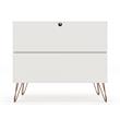 Pemberly Row 3-Drawer Mid-Century Wood Dresser with Metal Legs in White