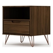 Pemberly Row 1-Drawer Mid-Century Engineered Wood Nightstand in Brown