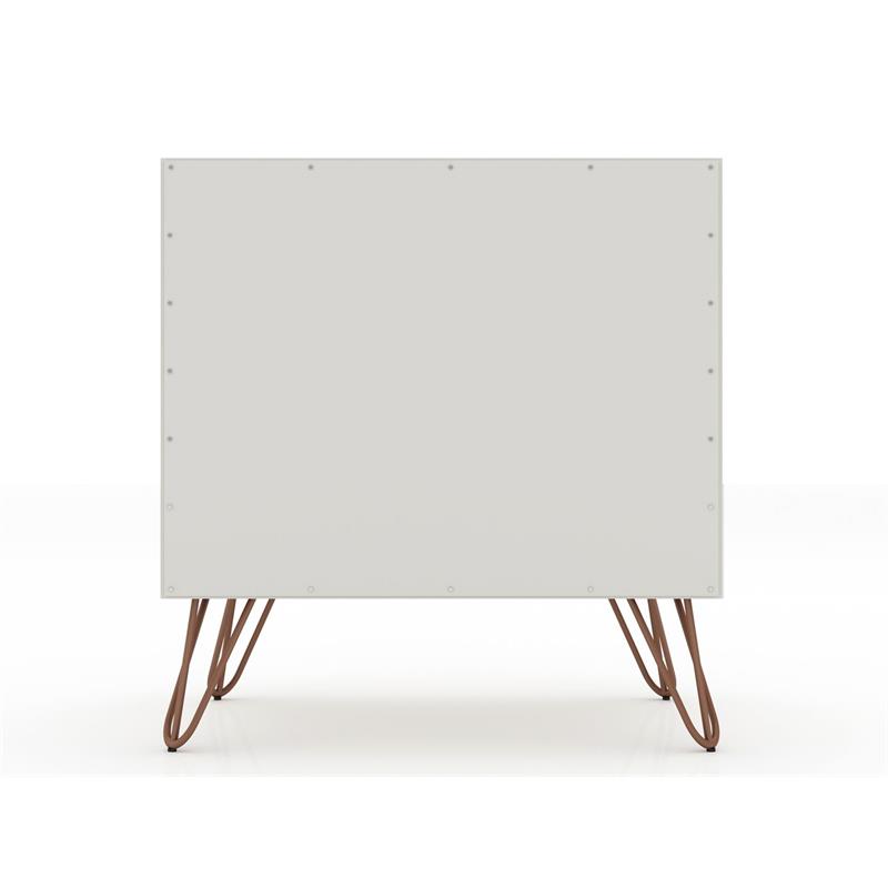 Pemberly Row 1-Drawer Mid-Century Engineered Wood Nightstand in Off White