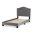 Pemberley Row Velvet Gray Bed Twin Size Rectangular 44