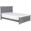 Pemberly Row Full Wood Foundation Bed with Matching Footboard in Grey