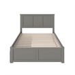 Pemberly Row King Wood Platform Bed with Footboard & Storage Drawers in Grey