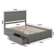 Pemberly Row King Wood Platform Bed with Footboard & Storage Drawers in Grey