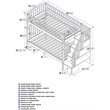 Pemberly Row Traditional Staircase Bunk Twin Over Twin in White