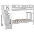 Pemberly Row Traditional Staircase Bunk Twin Over Twin in White