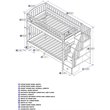 Pemberly Row Traditional Staircase Bunk Twin Over Twin in Gray