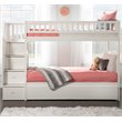 Pemberly Row Traditional Wood Staircase Bunk Twin Over Twin w/ Trundle in White
