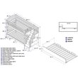 Pemberly Row Traditional Wood Staircase Bunk Twin Over Twin w/ Trundle in White