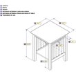 Pemberly Row Charger Printer Stand made of Wood in White Finish