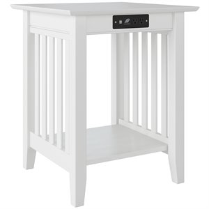 Pemberly Row Charger Printer Stand made of Wood in White Finish