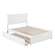 Pemberly Row Modern Solid Wood Full Platform Panel Bed w/ Trundle in White