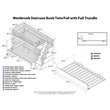 Pemberly Row Twin over Full Bunk Bed of Wood with Trundle in Gray