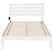 Pemberly Row Farmhouse Wood Full Bed with USB Charging Station in White