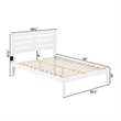 Pemberly Row Farmhouse Wood Full Bed with USB Charging Station in White
