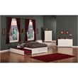 Pemberley Row Solid Wood White Queen Bed with Trundle Rectangular 82.5