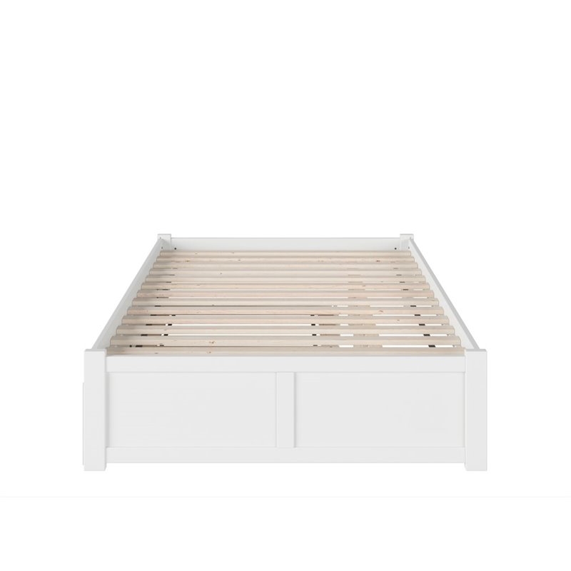 Pemberley Row Solid Wood White Queen Bed with Trundle Rectangular 82.5
