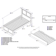 Pemberly Row Twin XL Wood Platform Bed with Footboard & Twin XL Trundle in White