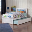 Pemberly Row Twin XL Platform Bed with Footboard & Twin XL Trundle in White