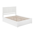 Pemberly Row Queen Wood Platform Bed with Footboard and Twin XL Trundle in White