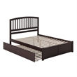Pemberly Row Queen Wood Platform Bed with Footboard & Twin XL Trundle - Espresso